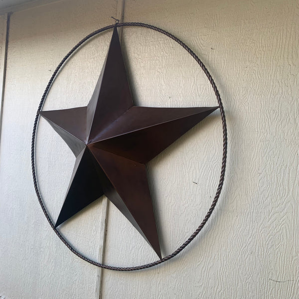LONE STAR 60" BARN STAR METAL RUSTIC  BRONZE VINTAGE COPPER WALL ART WESTERN HOME DECOR HANDMADE NEW EH10524