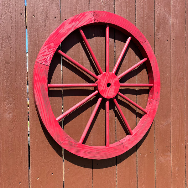 RED WAGON WHEEL BARN WOOD WESTERN HOME DECOR RUSTIC NEW 16",24",30",36",40"
