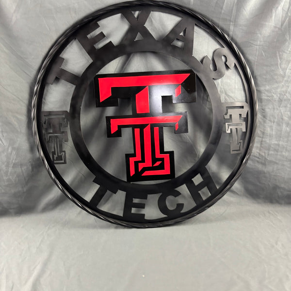TEXAS TECH CUSTOM METAL VINTAGE SIGN WESTERN HOME DECOR HANDMADE