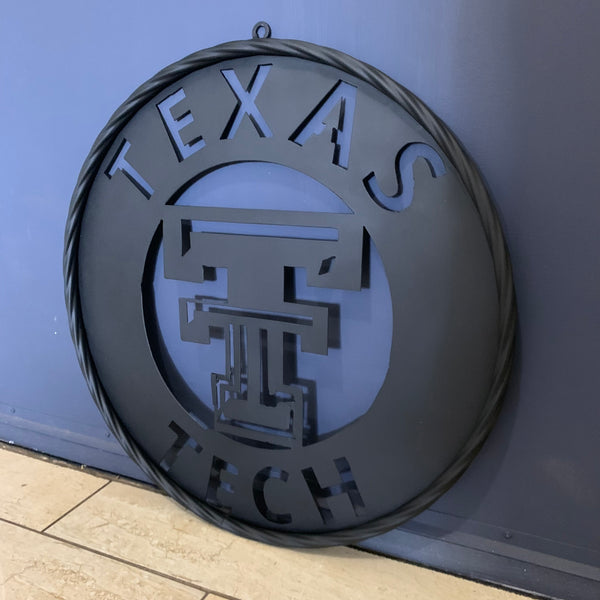12",18",24",32",36" TEXAS TECH RUSTIC BLACK CUSTOM METAL VINTAGE CRAFT TEAM SIGN HANDMADE TO ORDER