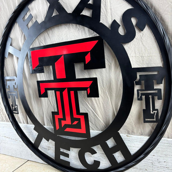 TEXAS TECH CUSTOM METAL VINTAGE SIGN WESTERN HOME DECOR HANDMADE