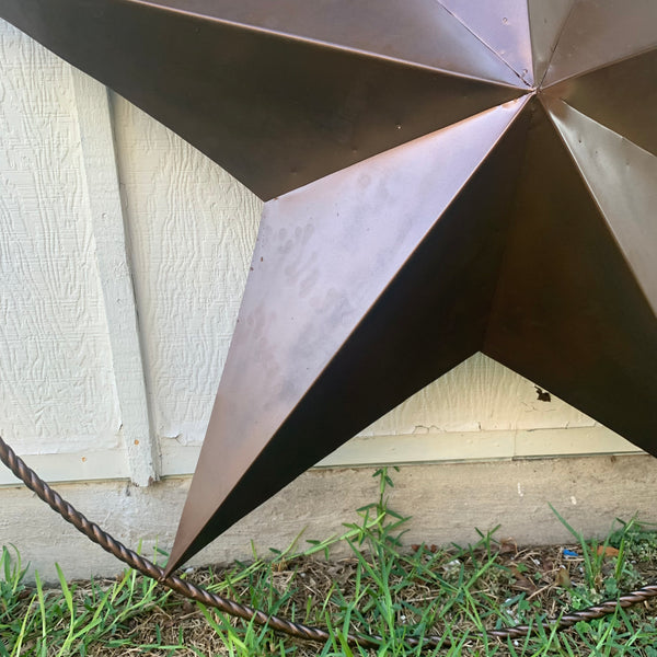 LONE STAR 60" BARN STAR METAL RUSTIC  BRONZE VINTAGE COPPER WALL ART WESTERN HOME DECOR HANDMADE NEW EH10524