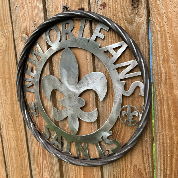 12", 18", 24 NEW ORLEANS SAINTS CUSTOM RAW METAL CRAFT SIGN WALL ART WESTERN HOME DECOR LASERCUT ART