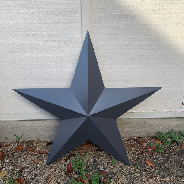 GUN METAL GREY STAR BARN STAR NO RING DAVID STAR 5 POINT WESTERN HOME DECOR HAND PAINTED