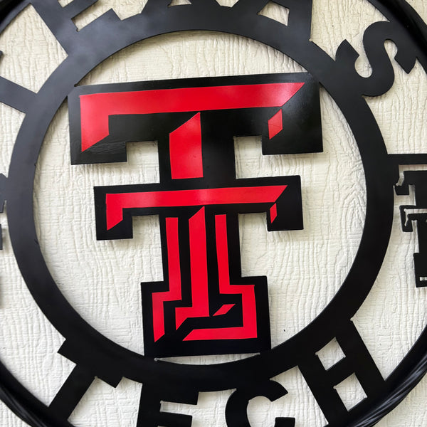 TEXAS TECH CUSTOM METAL VINTAGE SIGN WESTERN HOME DECOR HANDMADE