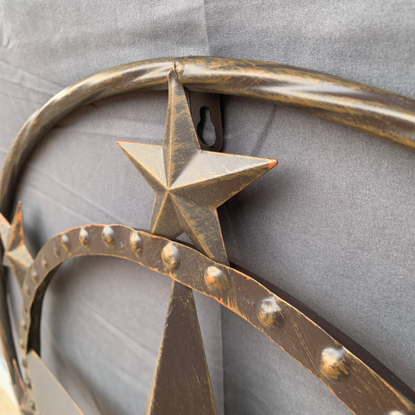 24" MULTI STAR BEADED COLIBROX BARN STAR METAL LONESTAR WESTERN HOME DECOR HANDMADE RUSTIC DARK BRONZE NEW