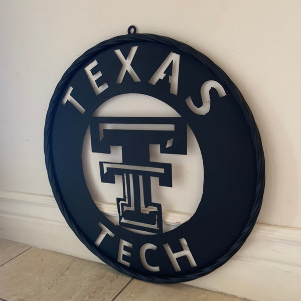 12",18",24",32",36" TEXAS TECH RUSTIC BLACK CUSTOM METAL VINTAGE CRAFT TEAM SIGN HANDMADE TO ORDER