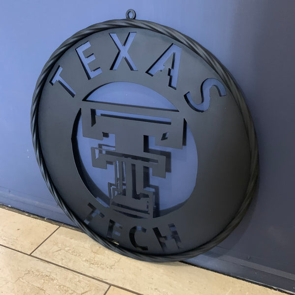 12",18",24",32",36" TEXAS TECH RUSTIC BLACK CUSTOM METAL VINTAGE CRAFT TEAM SIGN HANDMADE TO ORDER
