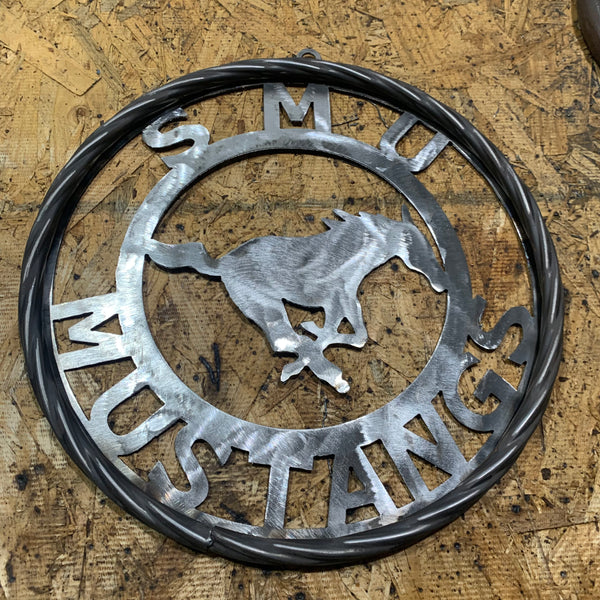 12",18",24",32",36" SMU MUSTANGS RAW METAL CUSTOM VINTAGE CRAFT WALL ART TEAM SIGN HANDMADE