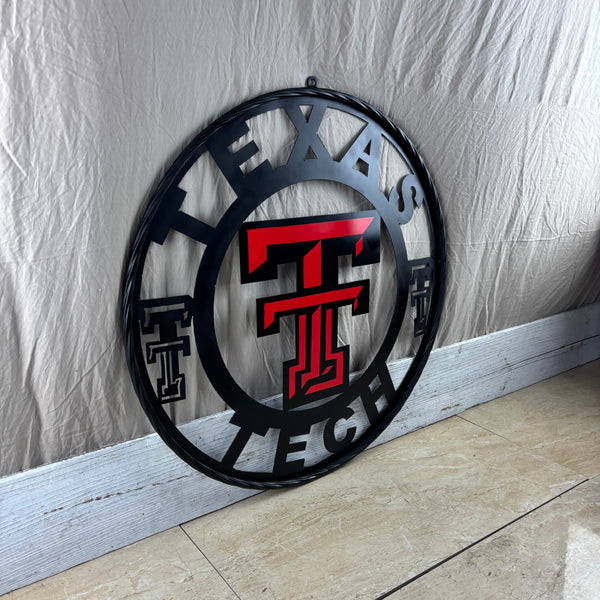 TEXAS TECH CUSTOM METAL VINTAGE SIGN WESTERN HOME DECOR HANDMADE