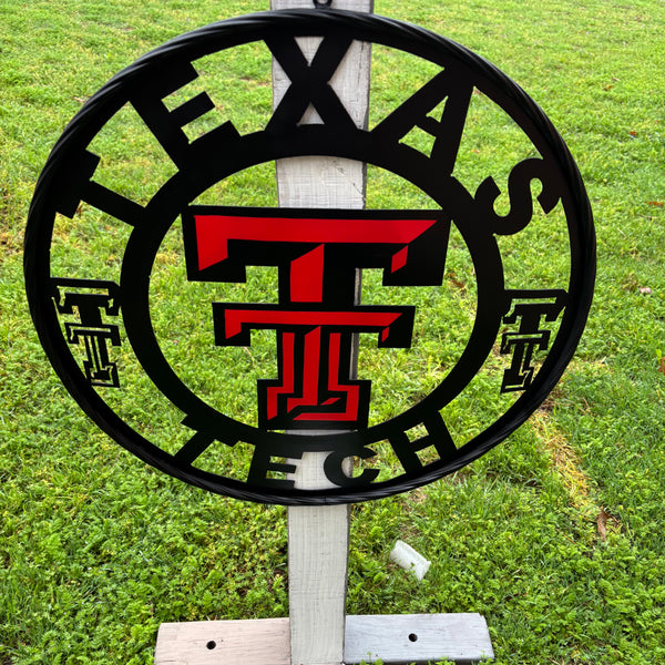 TEXAS TECH CUSTOM METAL VINTAGE SIGN WESTERN HOME DECOR HANDMADE
