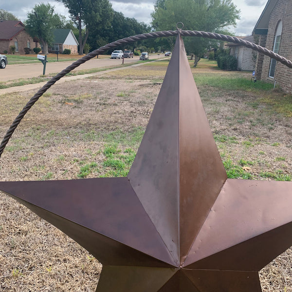 LONE STAR 60" BARN STAR METAL RUSTIC  BRONZE VINTAGE COPPER WALL ART WESTERN HOME DECOR HANDMADE NEW EH10524