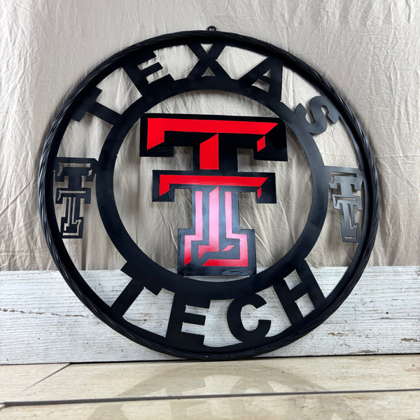 TEXAS TECH CUSTOM METAL VINTAGE SIGN WESTERN HOME DECOR HANDMADE