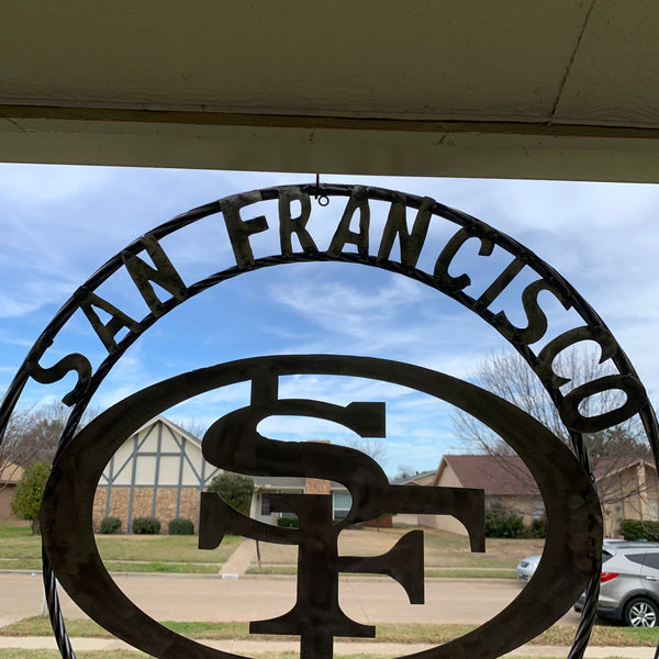 36" SAN FRANCISCO 49ERS CUSTOM RAW METAL VINTAGE CRAFT TEAM SIGN HAND MADE IN USA