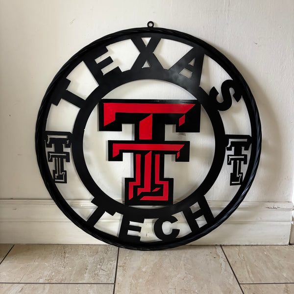 TEXAS TECH CUSTOM METAL VINTAGE SIGN WESTERN HOME DECOR HANDMADE