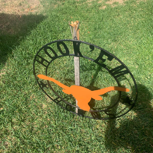 HOOKEM HORNS WITH LONE STAR TEXAS LONGHORNS HOOK EM METAL CUSTOM VINTAGE CRAFT WALL ART TEAM SIGN HANDMADE