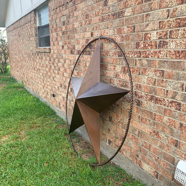 LONE STAR 60" BARN STAR METAL RUSTIC  BRONZE VINTAGE COPPER WALL ART WESTERN HOME DECOR HANDMADE NEW EH10524