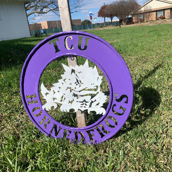 18",24",32" TCU HORNED FROGS CUSTOM METAL VINTAGE CRAFT TEAM SIGN WESTERN HOME DECOR HANDMADE