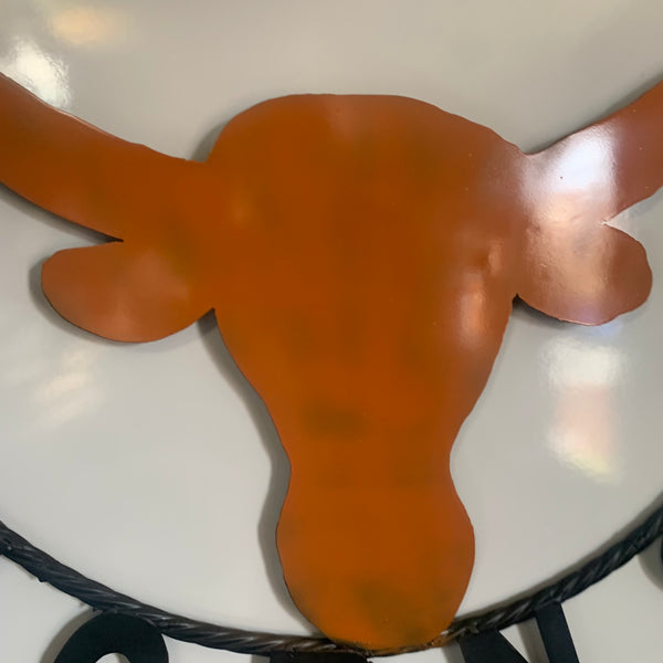 HOOKEM HORNS WITH LONE STAR TEXAS LONGHORNS HOOK EM METAL CUSTOM VINTAGE CRAFT WALL ART TEAM SIGN HANDMADE