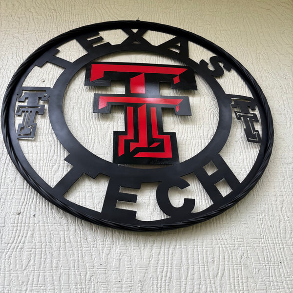 TEXAS TECH CUSTOM METAL VINTAGE SIGN WESTERN HOME DECOR HANDMADE