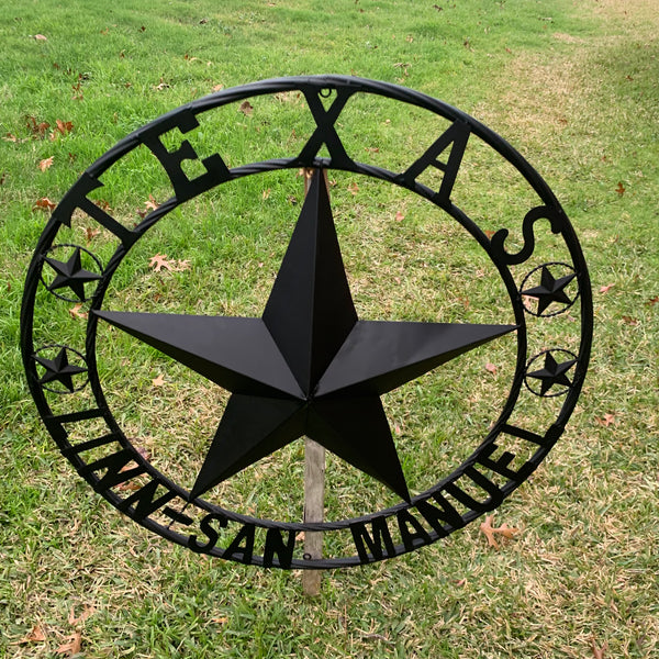 LINN SAN MANUEL STYLE YOUR CUSTOM NAME STAR METAL BARN LONE STAR 3d TWISTED ROPE RING WESTERN HOME DECOR HANDMADE NEW