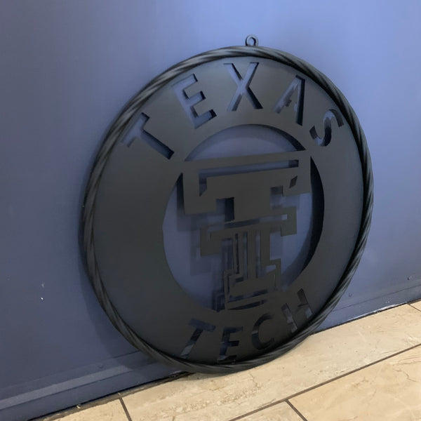 12",18",24",32",36" TEXAS TECH RUSTIC BLACK CUSTOM METAL VINTAGE CRAFT TEAM SIGN HANDMADE TO ORDER