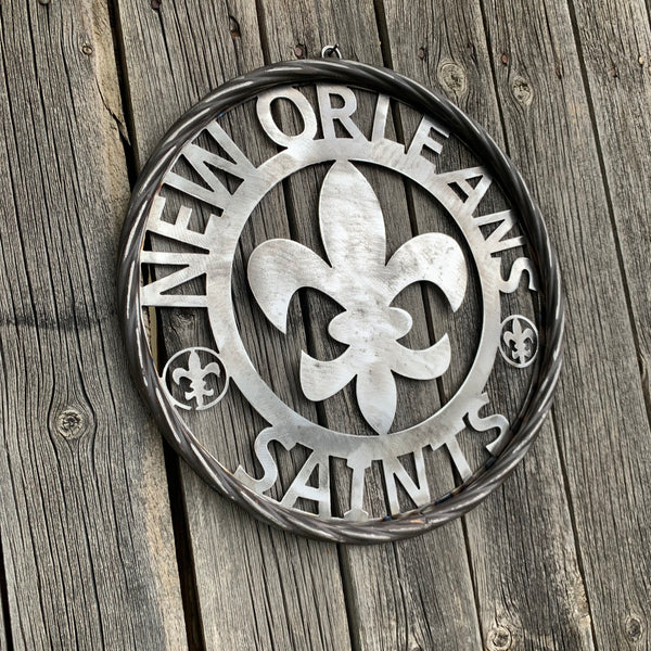 12", 18", 24 NEW ORLEANS SAINTS CUSTOM RAW METAL CRAFT SIGN WALL ART WESTERN HOME DECOR LASERCUT ART