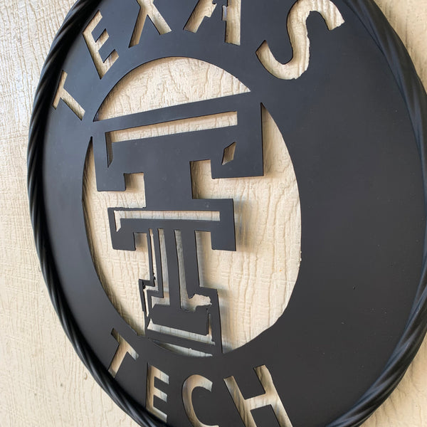 12",18",24",32",36" TEXAS TECH RUSTIC BLACK CUSTOM METAL VINTAGE CRAFT TEAM SIGN HANDMADE TO ORDER