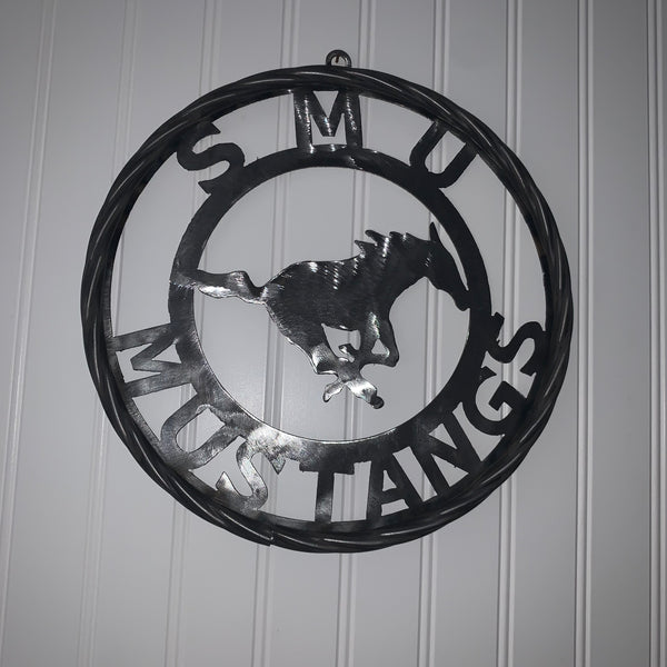 12",18",24",32",36" SMU MUSTANGS RAW METAL CUSTOM VINTAGE CRAFT WALL ART TEAM SIGN HANDMADE