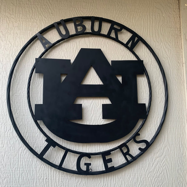 12", 18", 24", 32" AUBURN TIGERS BLACK METAL SIGN VINTAGE TEAM CUSTOM ART