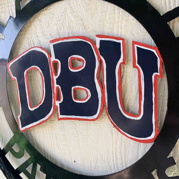 DBU DALLAS BAPTIST PATRIOTS CUSTOM METAL VINTAGE CRAFT TEAM SIGN WESTERN HOME DECOR HANDMADE