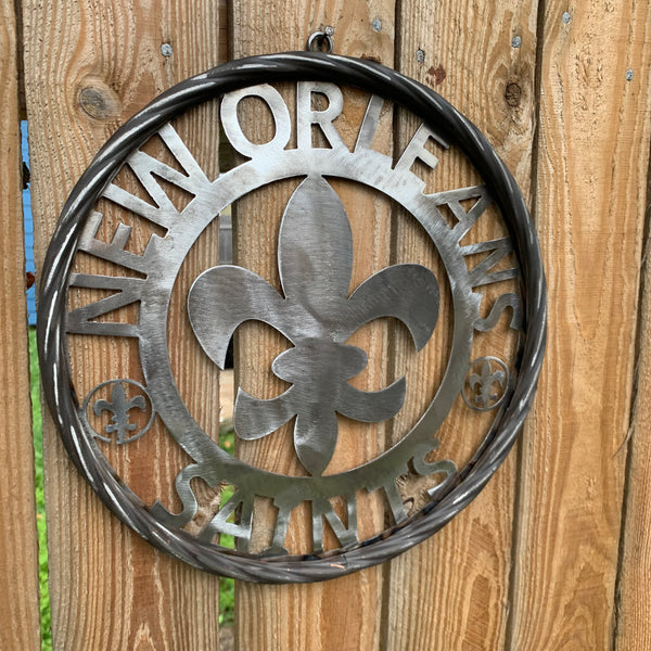 12", 18", 24 NEW ORLEANS SAINTS CUSTOM RAW METAL CRAFT SIGN WALL ART WESTERN HOME DECOR LASERCUT ART