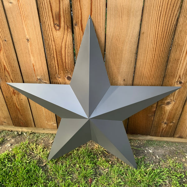 GUN METAL GREY STAR BARN STAR NO RING DAVID STAR 5 POINT WESTERN HOME DECOR HAND PAINTED