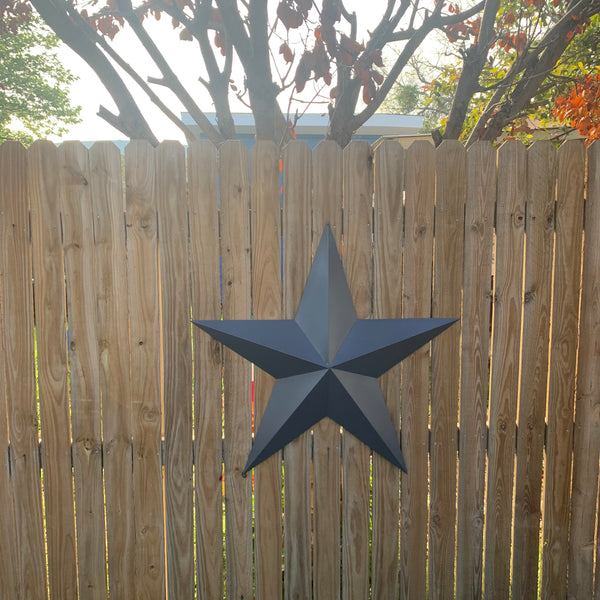 GUN METAL GREY STAR BARN STAR NO RING DAVID STAR 5 POINT WESTERN HOME DECOR HAND PAINTED