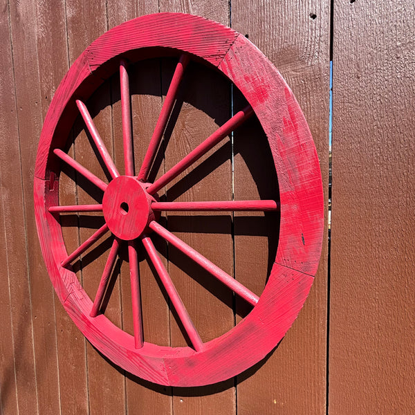 RED WAGON WHEEL BARN WOOD WESTERN HOME DECOR RUSTIC NEW 16",24",30",36",40"