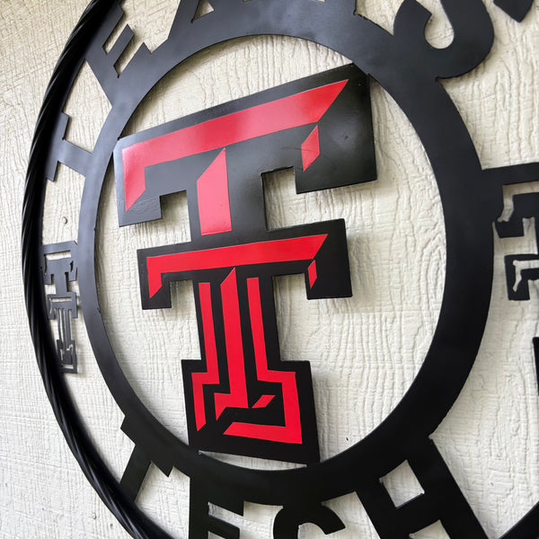 TEXAS TECH CUSTOM METAL VINTAGE SIGN WESTERN HOME DECOR HANDMADE