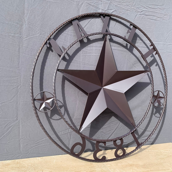 1836 TEXAS FLAG STAR RED WHITE BLUE TWISTED BRONZE RING WESTERN HOME DECOR HANDMADE NEW