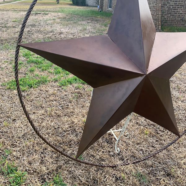 LONE STAR 60" BARN STAR METAL RUSTIC  BRONZE VINTAGE COPPER WALL ART WESTERN HOME DECOR HANDMADE NEW EH10524