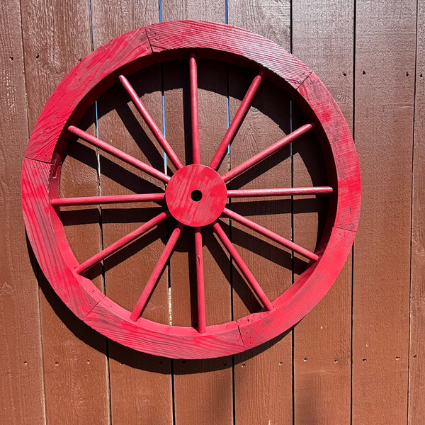 RED WAGON WHEEL BARN WOOD WESTERN HOME DECOR RUSTIC NEW 16",24",30",36",40"