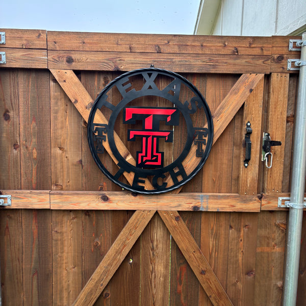 TEXAS TECH CUSTOM METAL VINTAGE SIGN WESTERN HOME DECOR HANDMADE