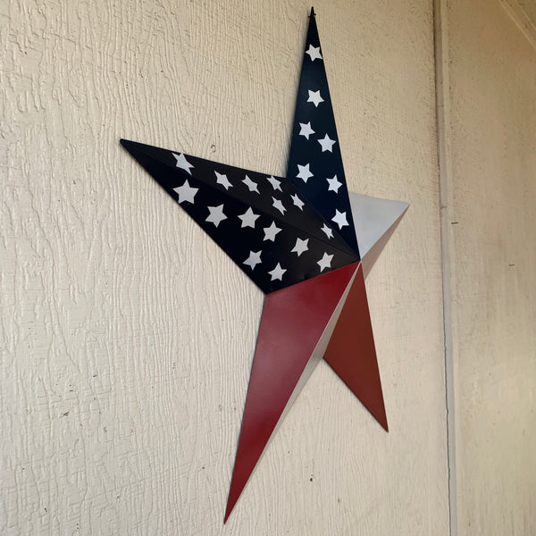 USA FLAG STAR STYLE# 5 RED WHITE & BLUE AMERICANA METAL BARN STAR WALL ART HANDMADE TO ORDER NEW