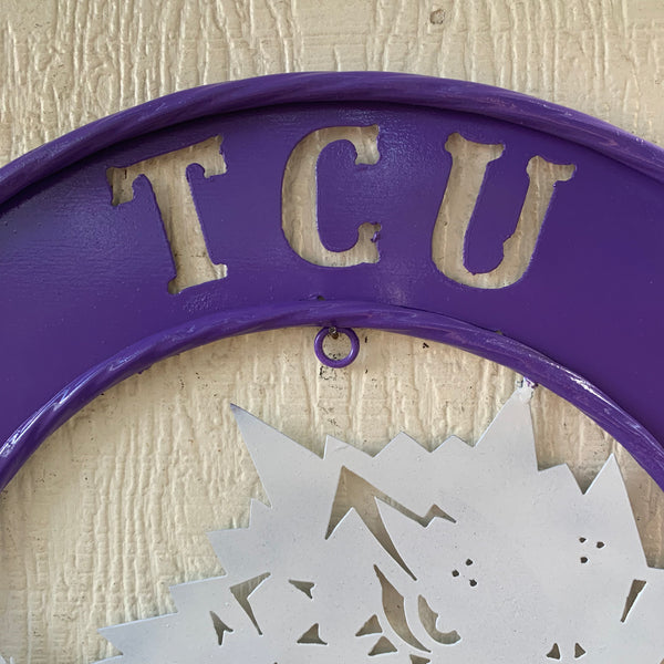 18",24",32" TCU HORNED FROGS CUSTOM METAL VINTAGE CRAFT TEAM SIGN WESTERN HOME DECOR HANDMADE