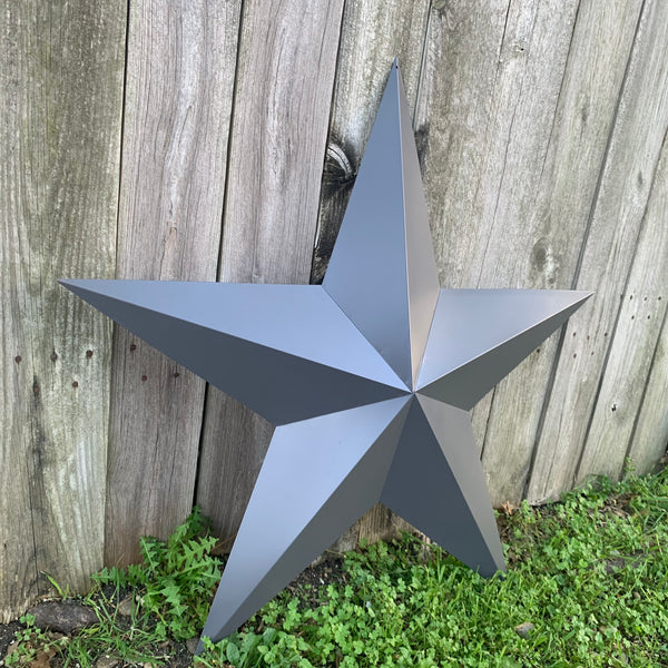 GUN METAL GREY STAR BARN STAR NO RING DAVID STAR 5 POINT WESTERN HOME DECOR HAND PAINTED