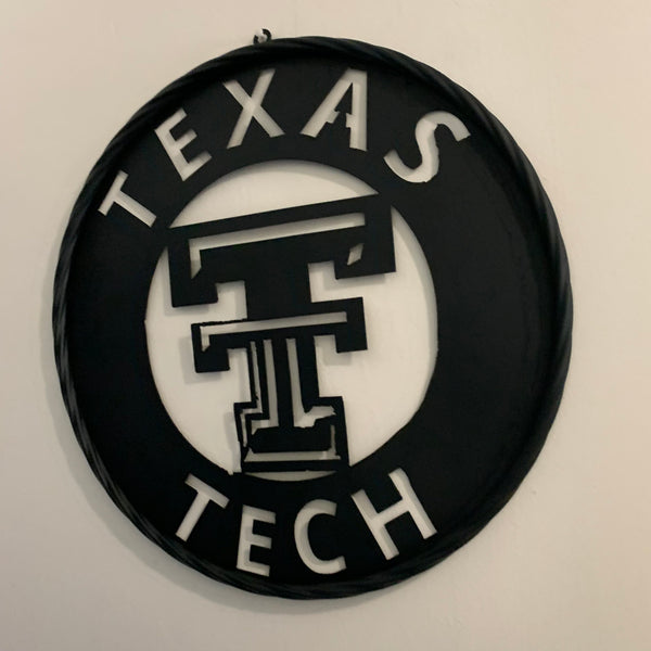 12",18",24",32",36" TEXAS TECH RUSTIC BLACK CUSTOM METAL VINTAGE CRAFT TEAM SIGN HANDMADE TO ORDER