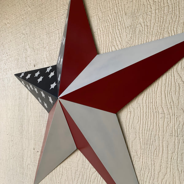 USA FLAG STAR STYLE# 5 RED WHITE & BLUE AMERICANA METAL BARN STAR WALL ART HANDMADE TO ORDER NEW