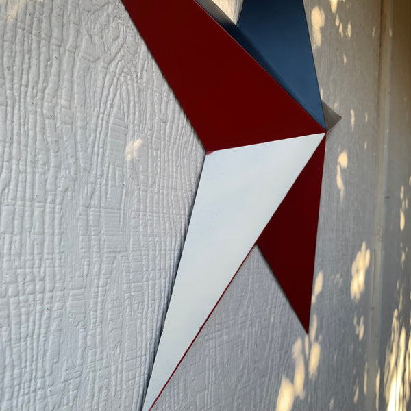 16",24",36" RED WHITE & BLUE METAL BARN STAR METAL WALL ART HANDMADE