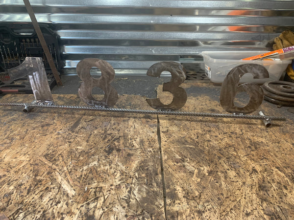 7"H X 36" LONG YOUR CUSTOM NUMBER METAL BARN METAL SIGN WESTERN HOME DECOR
