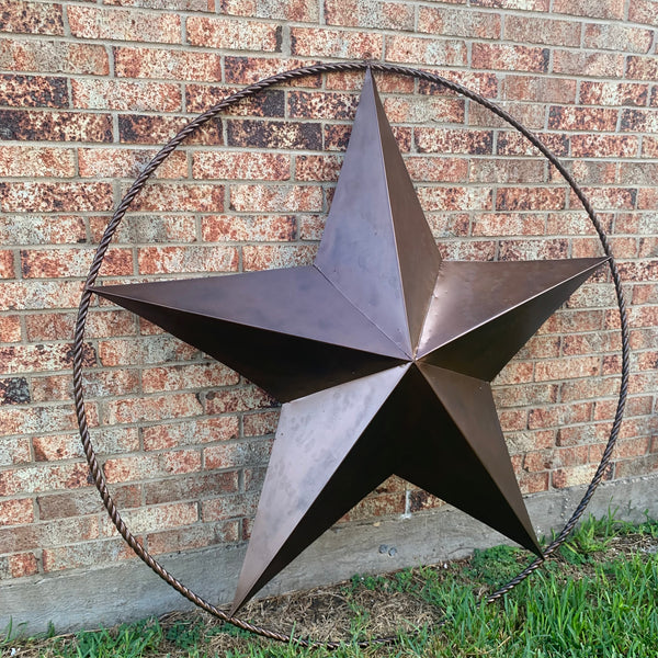 LONE STAR 60" BARN STAR METAL RUSTIC  BRONZE VINTAGE COPPER WALL ART WESTERN HOME DECOR HANDMADE NEW EH10524