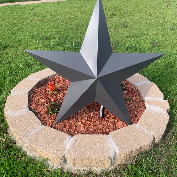 GUN METAL GREY STAR BARN STAR NO RING DAVID STAR 5 POINT WESTERN HOME DECOR HAND PAINTED