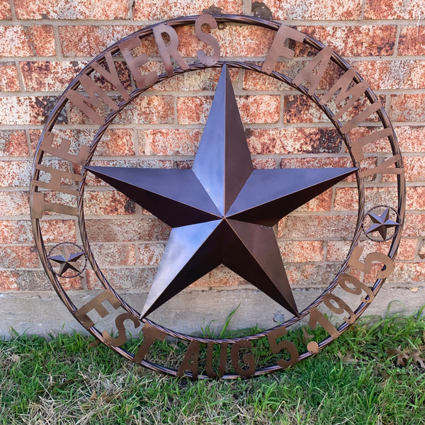 MYERS STYLE YOUR CUSTOM NAME STAR BARN STAR METAL LONE STAR WESTERN HOME DECOR RUSTIC BLACK HANDMADE 24",32",36",50"